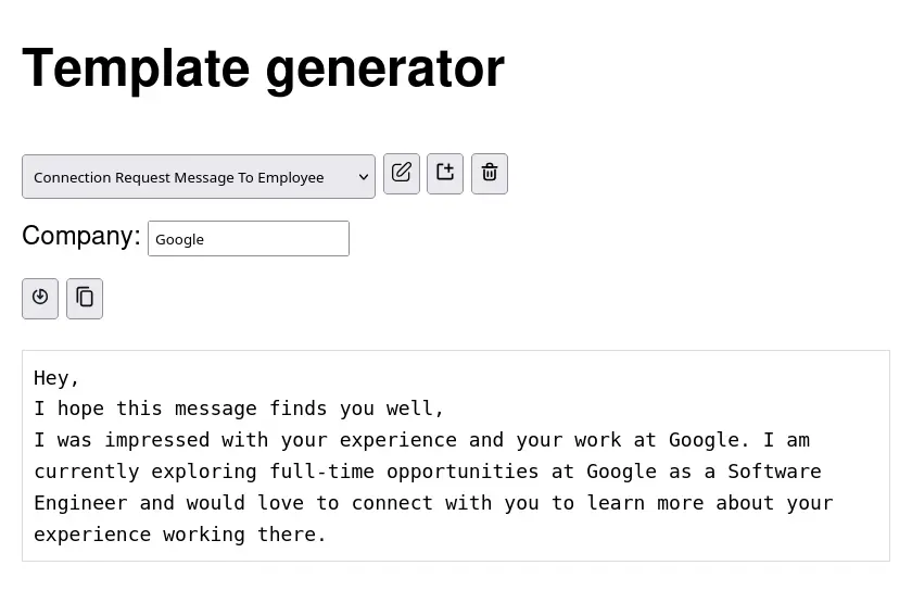Template generator