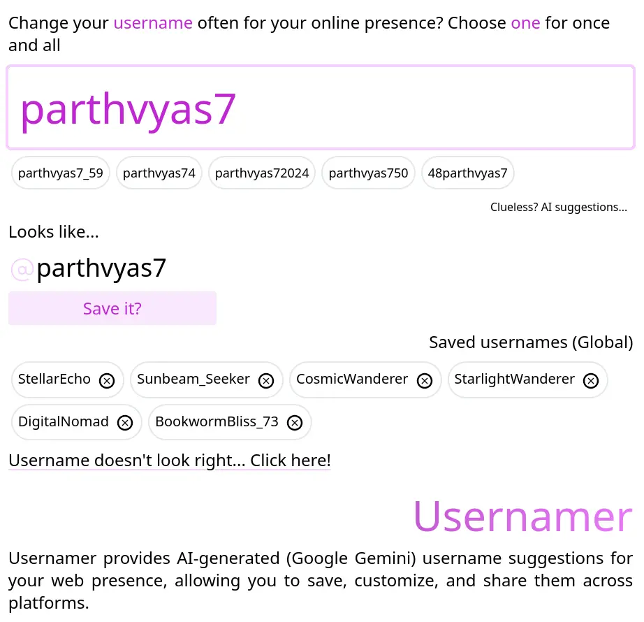 Usernamer